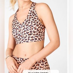 Fabletics leopard leggings with matching bra